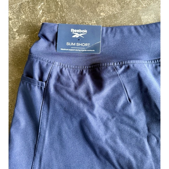 Reebok Women's XL Blue Lined Running Slim Shorts Tennis Pickle Ball Volleyball - Picture 3 of 9